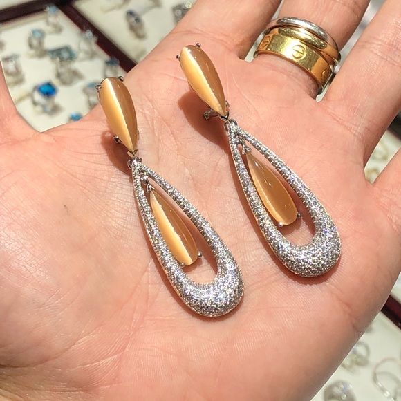 Bridal Wedding Prom Simulated Diamond Drop Earrings!